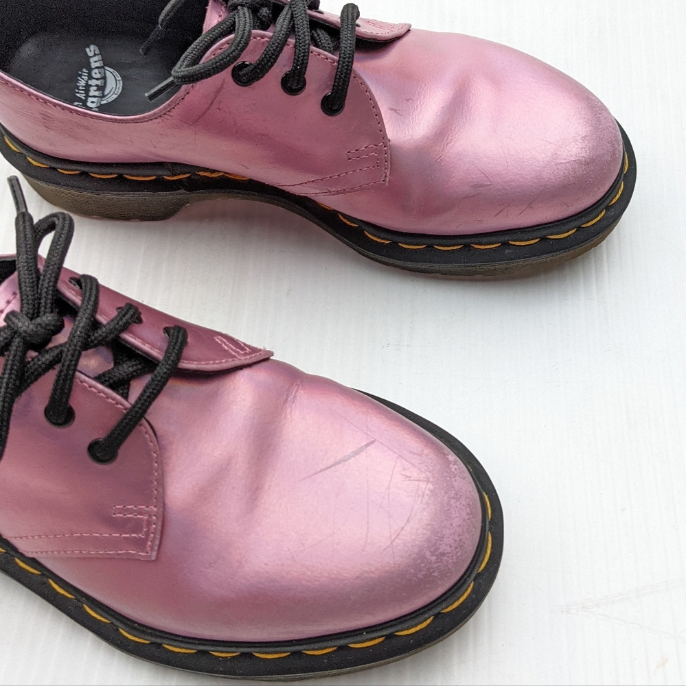 DOC MARTENS 1461 RS pink iridescent Oxford loafers - Picture 2 of 14